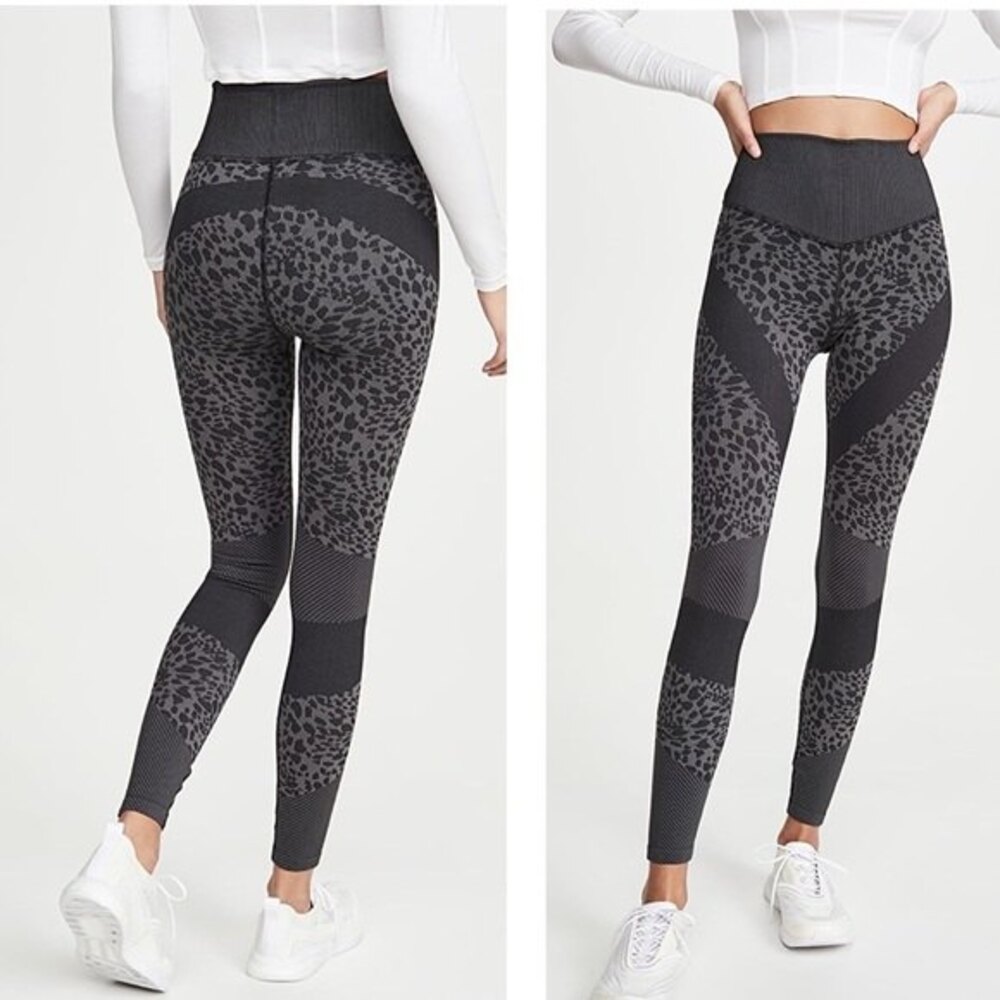 GOOD AMERICAN Leopard Jacquard High Rise Seamless Leggings 6/7 NWOT